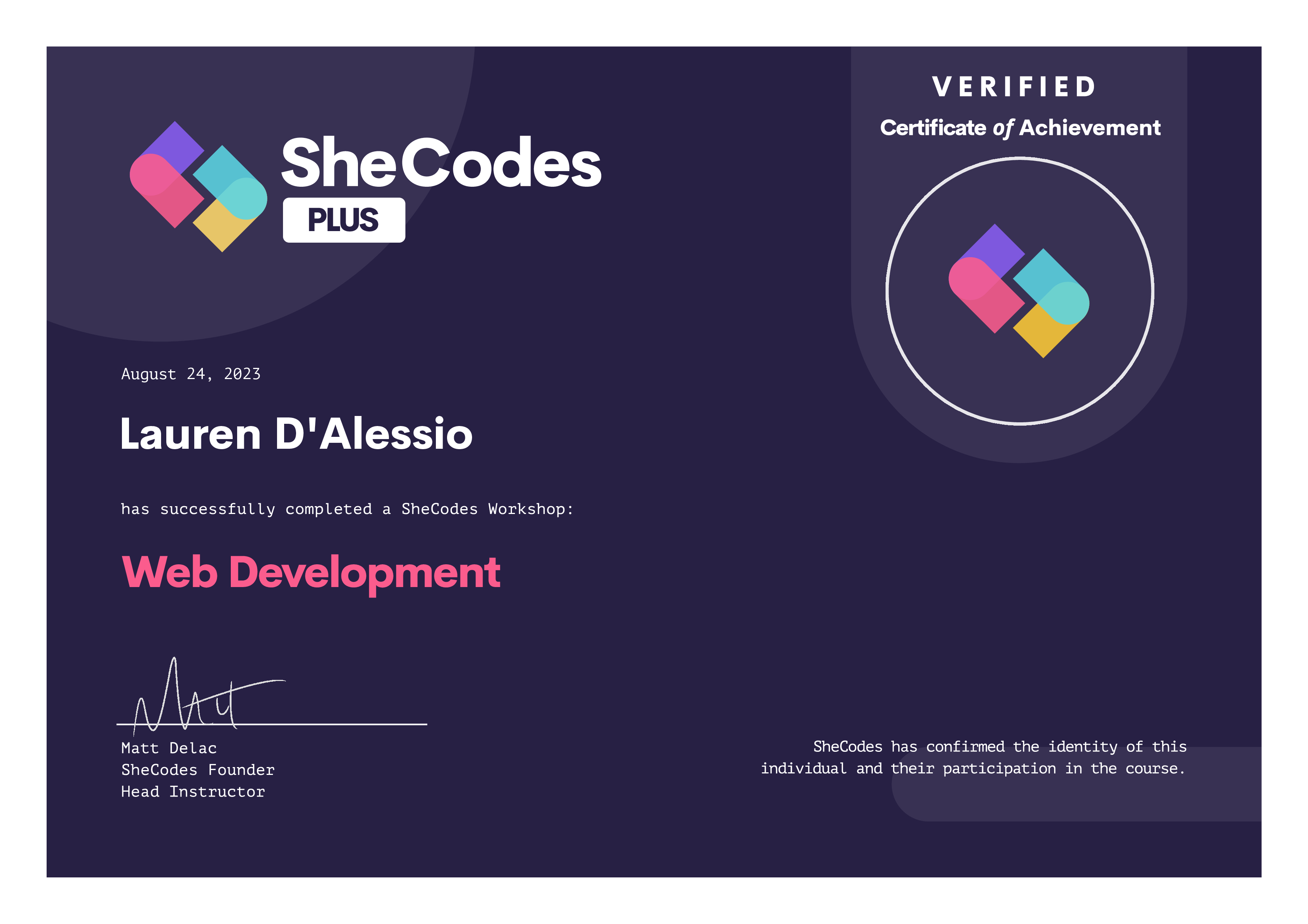 Web Development Certificate